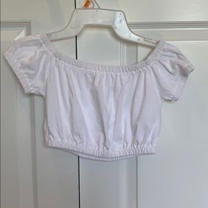 Aritzia wilfred white crop top